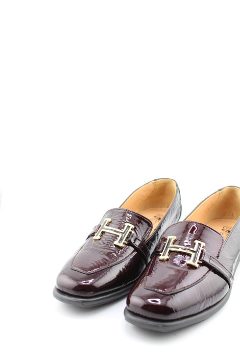 DFC Relax Leather Loafers with Metal Accent